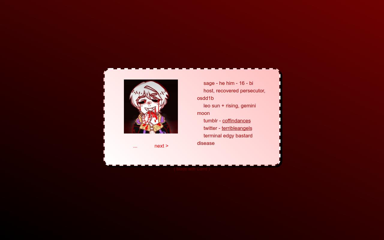 Carrd profile picture for @boring